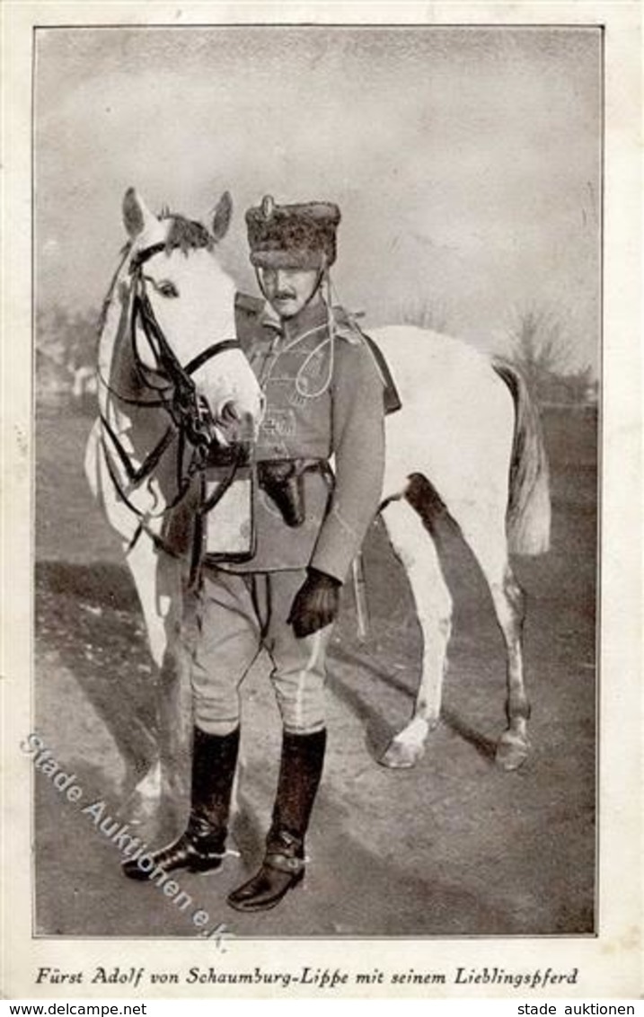 Adel Fürst Adolf Von Schaumburg-Lippe Pferd  1916 I-II - Königshäuser