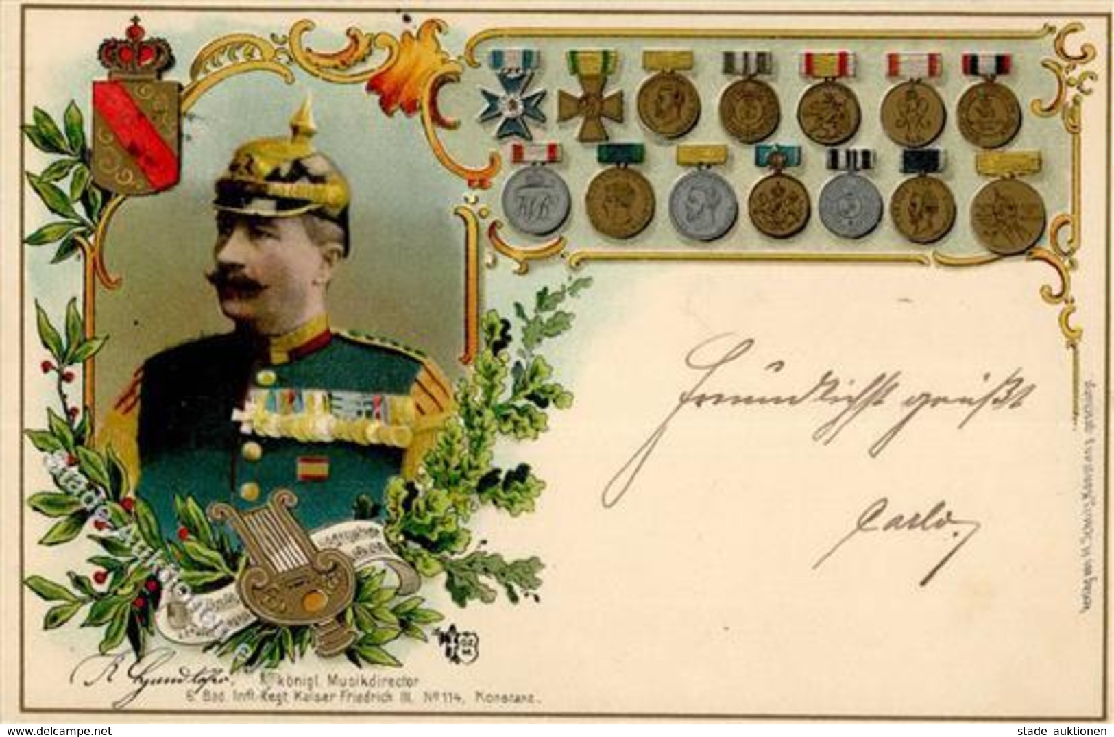 Adel Hohenzollern Kaiser Wilhelm II Regiment Nr. 114 1900 I-II - Royal Families