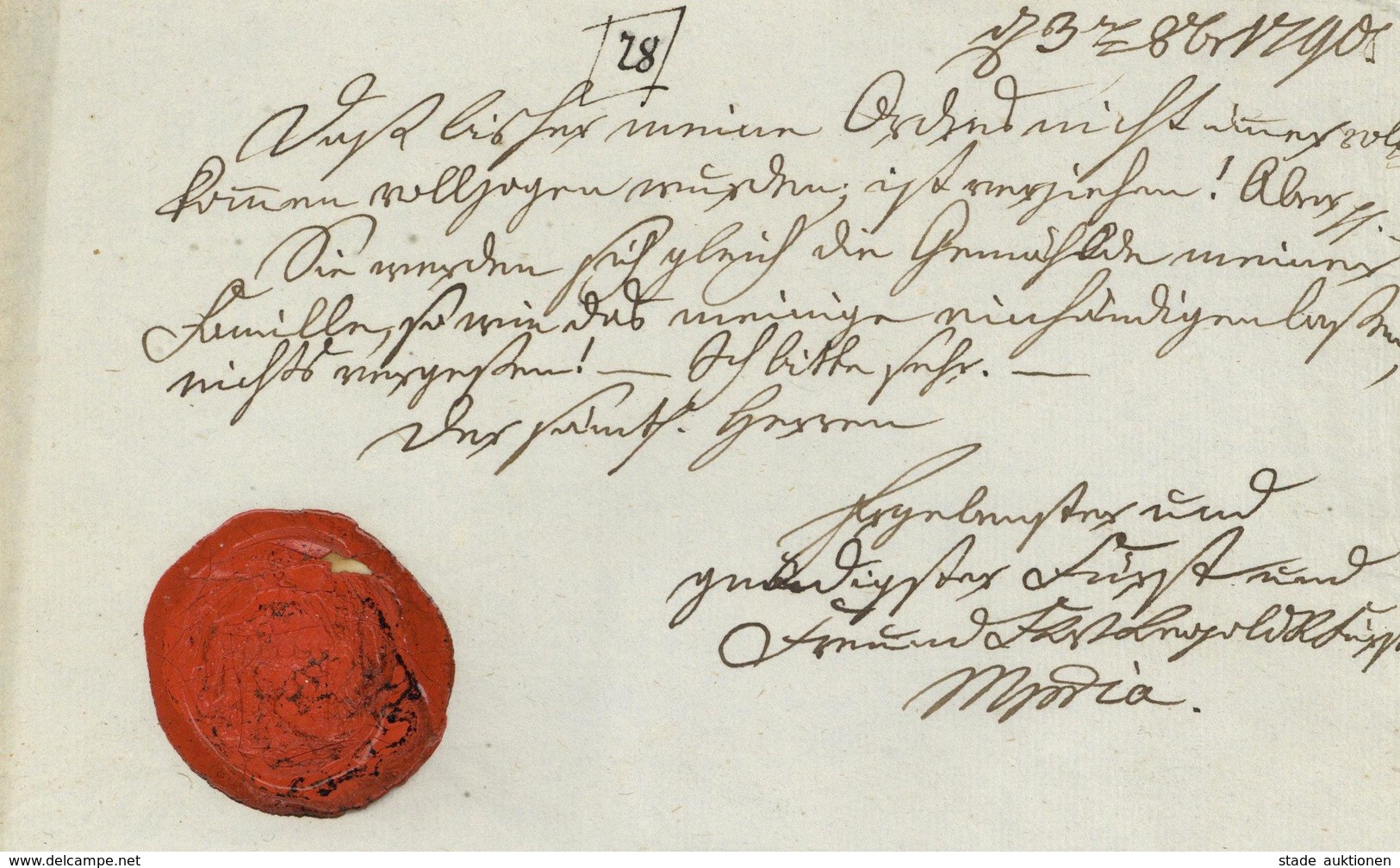 Adel Lippe-Detmold Altbrief Von 1790 Unterschrift Fürstin Maria I-II - Königshäuser
