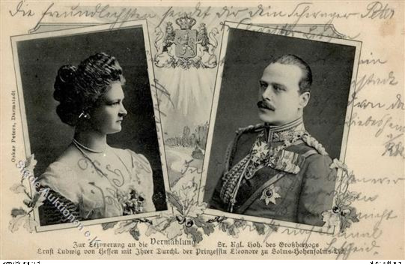 Adel Hessen Großherzog Ernst Ludwig U. Prinzessin Eleonore 1905 I-II - Königshäuser