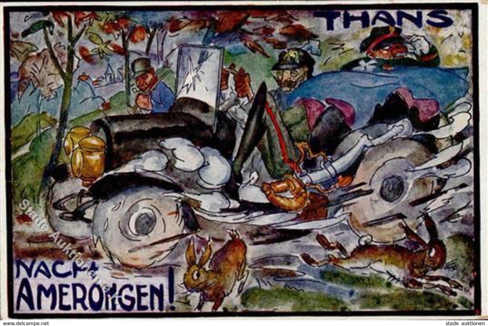 Adel Kaiser Wilhelm II Nach Amerongen Karikatur Künstlerkarte I-II - Königshäuser