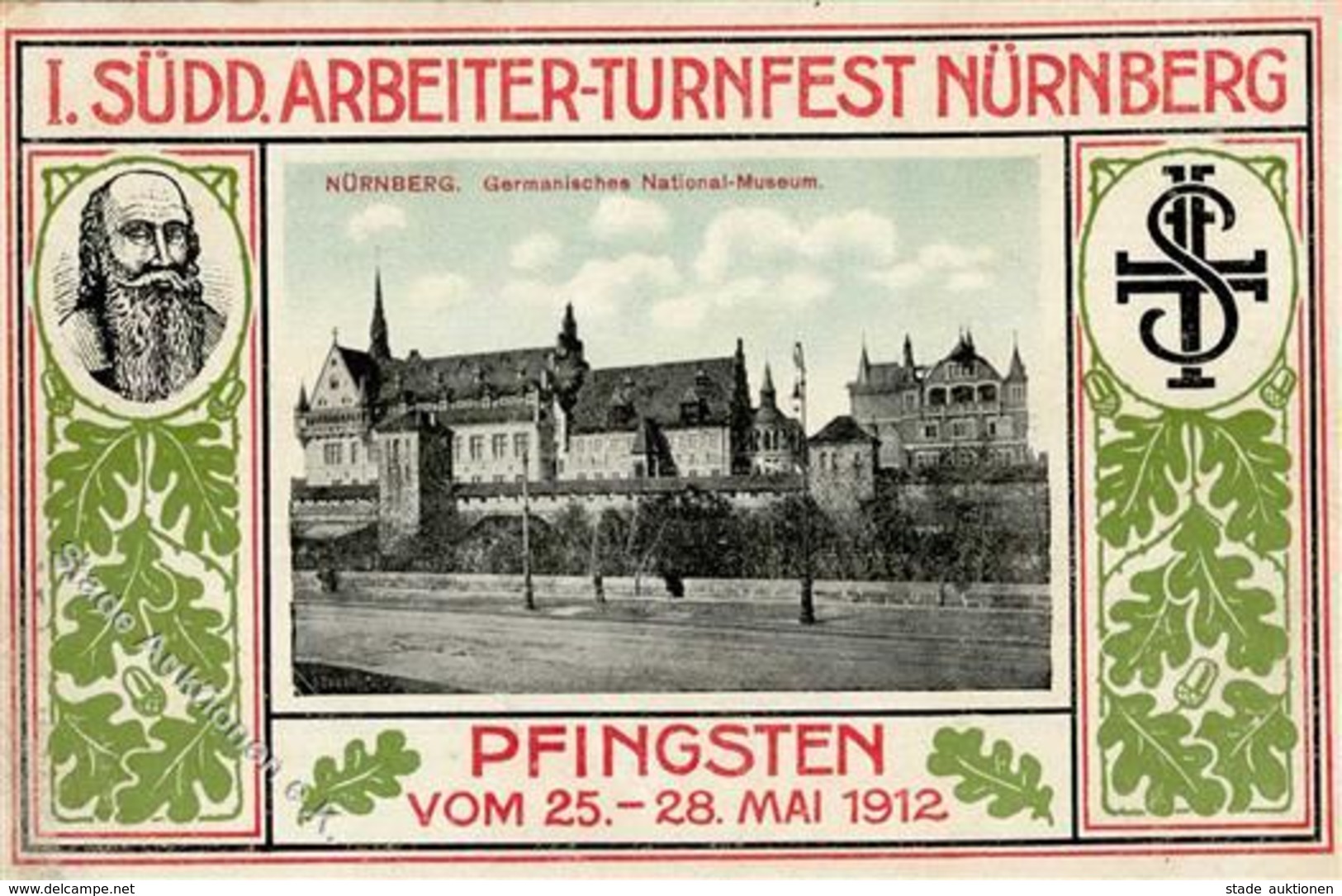 NÜRNBERG - I.Südd. ARBEITER-TURNFEST NÜRNBERG 1912 , Marke Entfernt I-II - Ereignisse