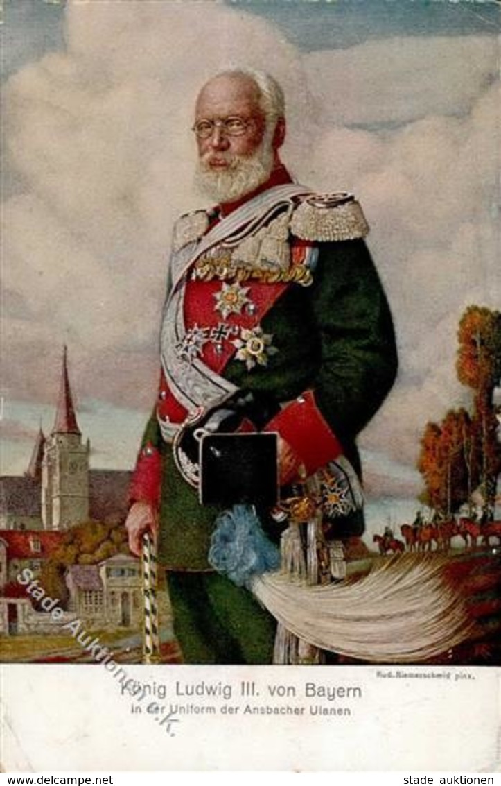 Regiment Ansbach (8800) Ulanen König Ludwig III.    I-II (Eckbug) - Regimente