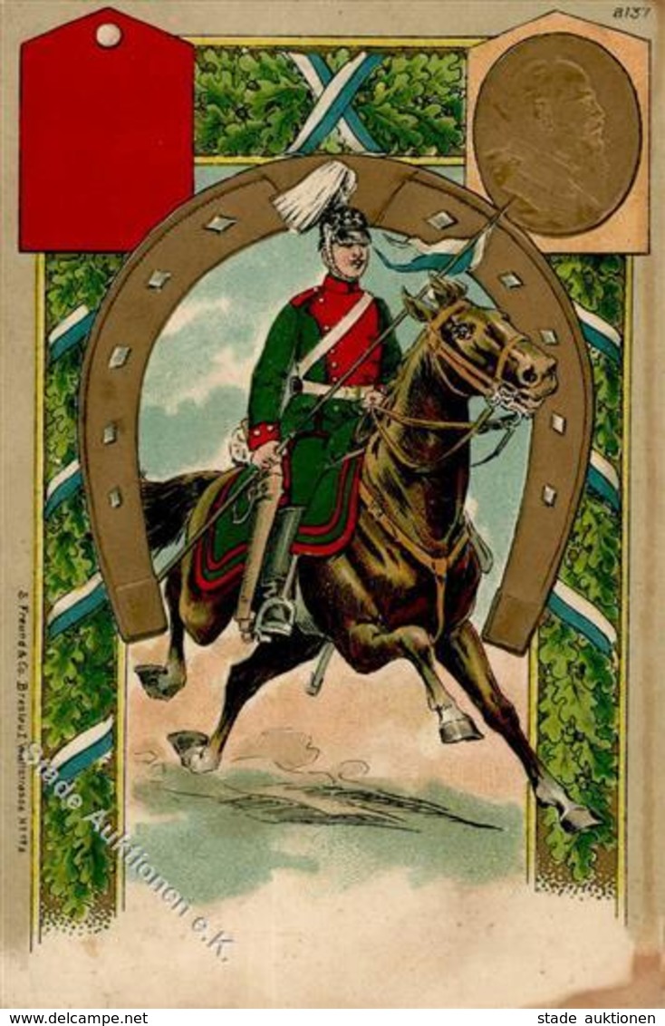 Regiment Augsburg (8900) Chevauxleger Regt. Prägedruck I-II (fleckig) - Regimente