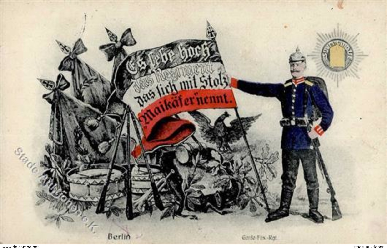 Regiment Berlin (1000) Maikäfer Garde Füs. Regt.  1915 I-II (fleckig) Hanneton - Regimente