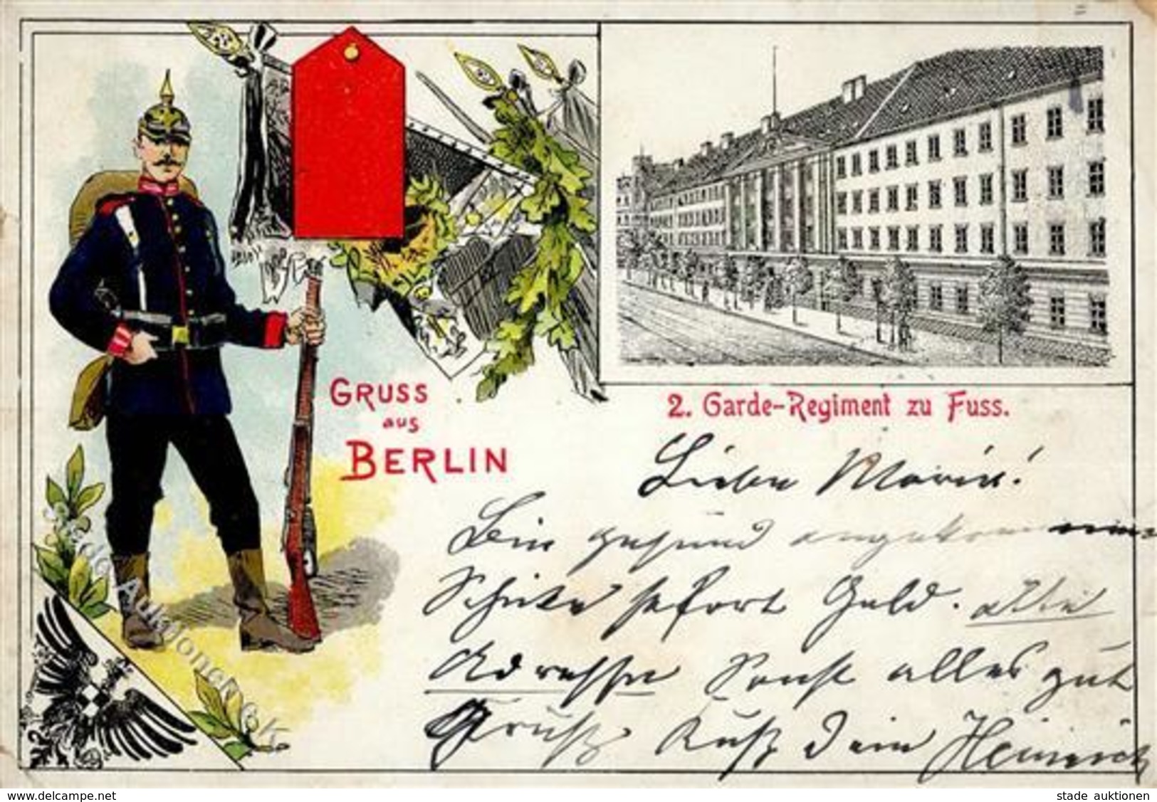 Regiment Berlin (1000) Nr. 2 Garde Regt. Zu Fuß    1905 II (fleckig) - Regimente