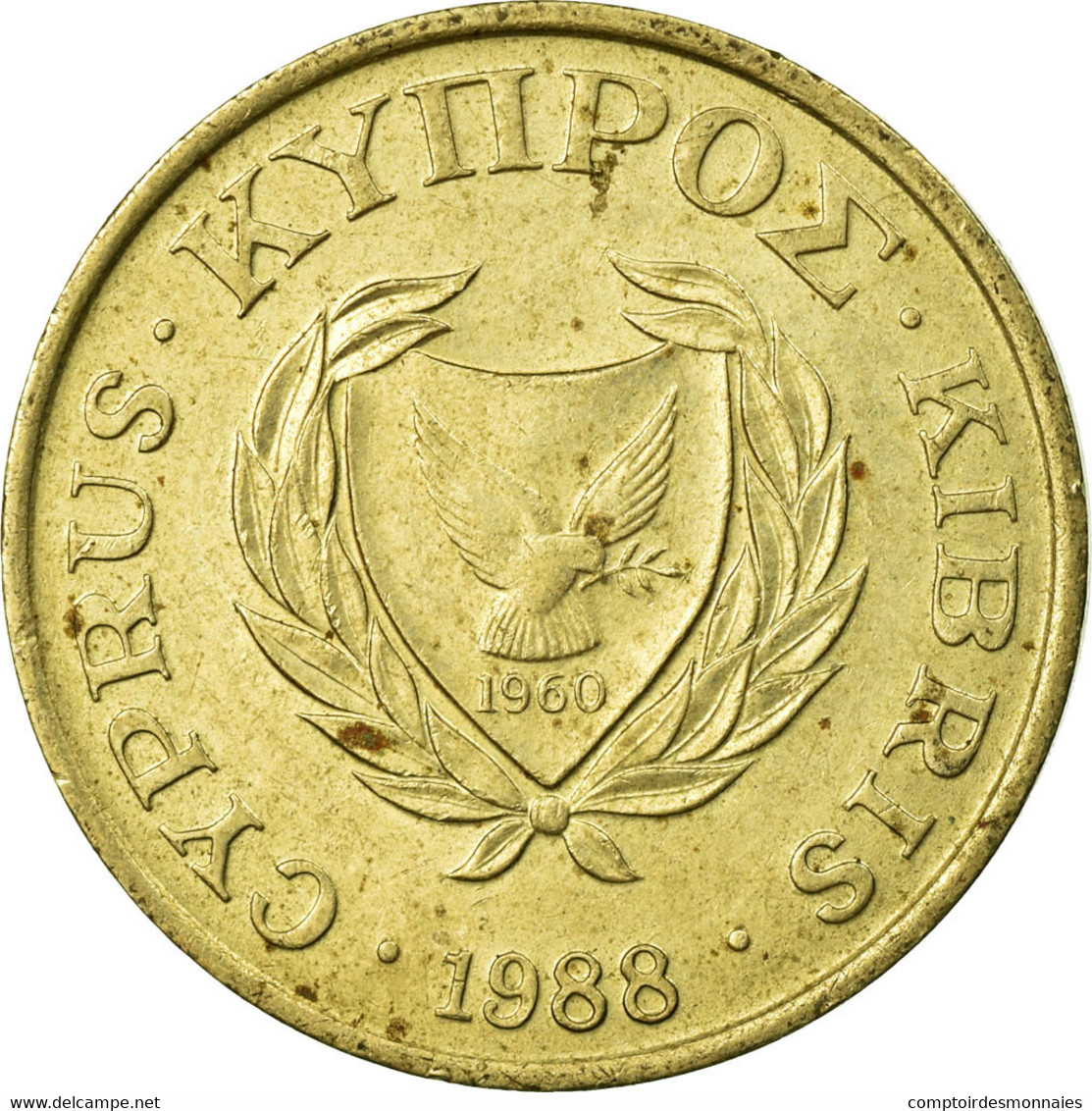 Monnaie, Chypre, 5 Cents, 1988, TTB, Nickel-brass, KM:55.2 - Cipro