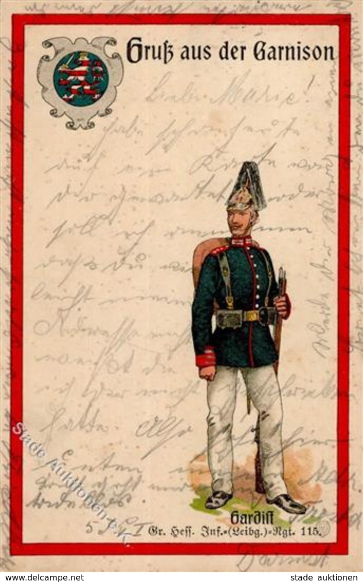 Regiment Darmstadt (6100) Nr. 115 Leib Garde Inf. Regt. 1. Grossherz. Hess. Garnison II (fleckig) - Régiments