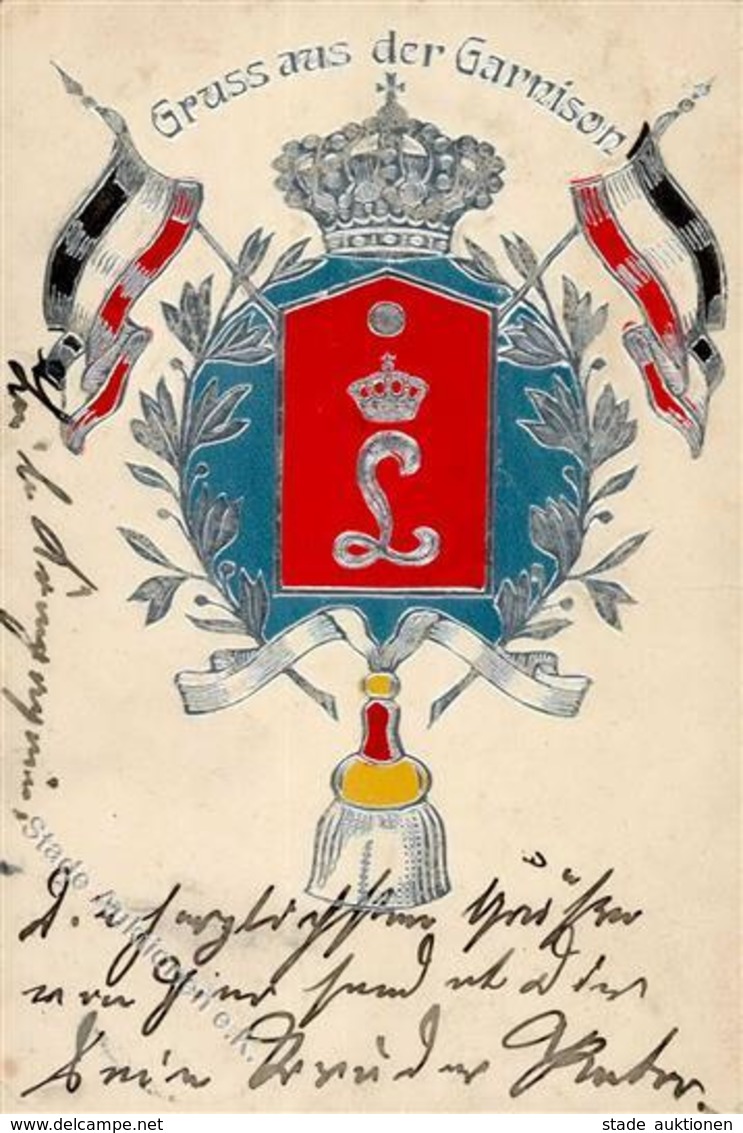 Regiment Darmstadt (6100) Nr. 115 Leib Garde Inf. Regt. 1. Grossherz. Hess. Garnison Prägedruck I-II (fleckig) - Régiments