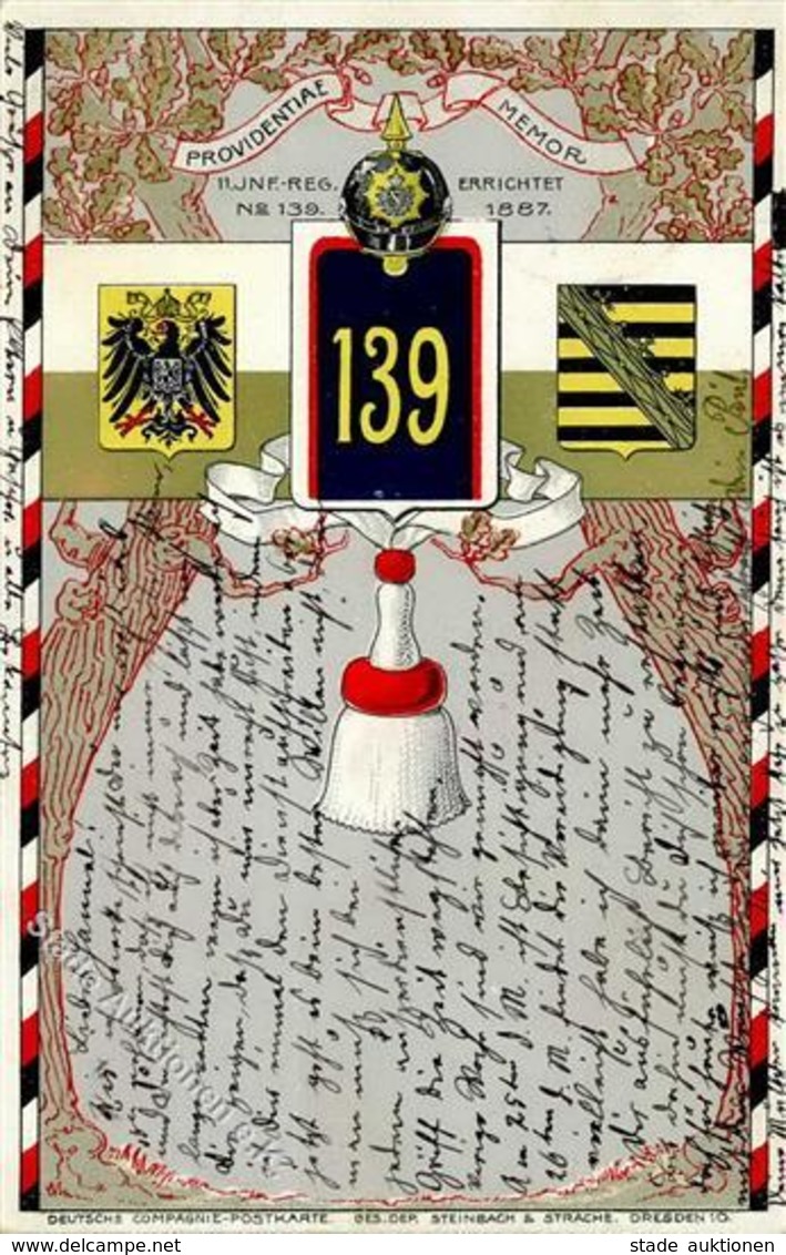 Regiment Döbeln (O7300) Nr. 139 11. Kgl. Sächs. Infanterie Regt.  I-II (fleckig) - Regiments