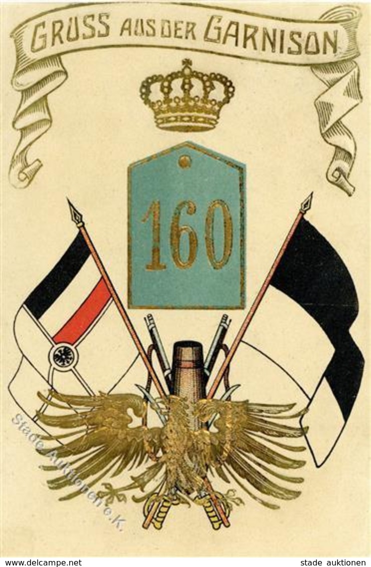 Regiment Friedrichsfeld (4223) Nr. 160 9. Rhein. Inf. Regt. Garnison Prägedruck I-II - Regimente