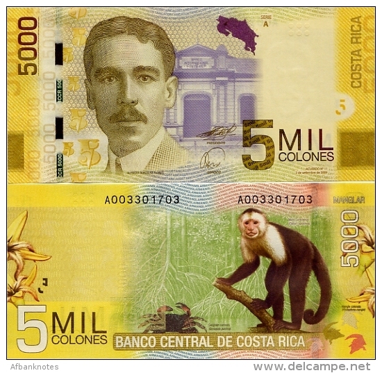 COSTA RICA       5000 Colones       P-276a       2.9.2009       UNC - Costa Rica