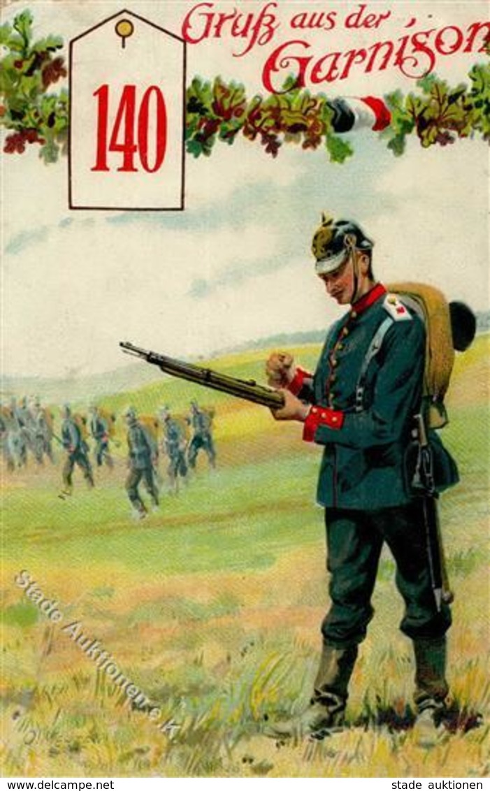 Regiment Hohensalza Nr. 140 Infanterie Regt. Garnison II (fleckig, Marke Entfernt) - Regimente