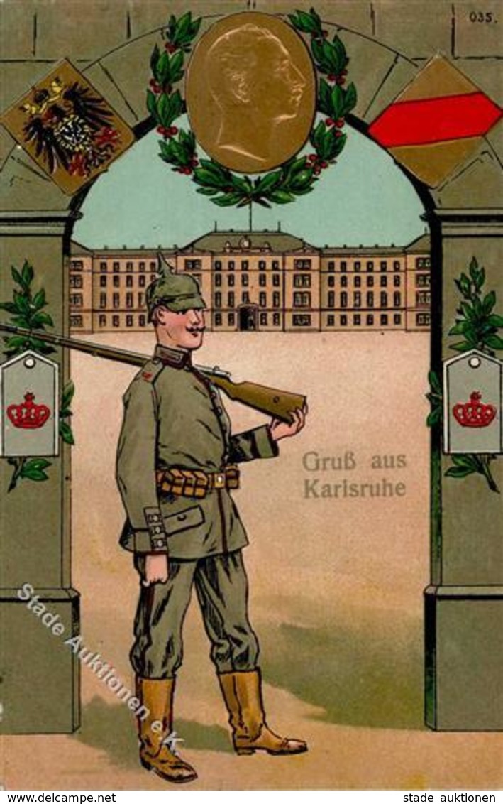 Regiment Karlsruhe (7500) Grenadier Regt.  Prägedruck 1915 I-II - Regimente