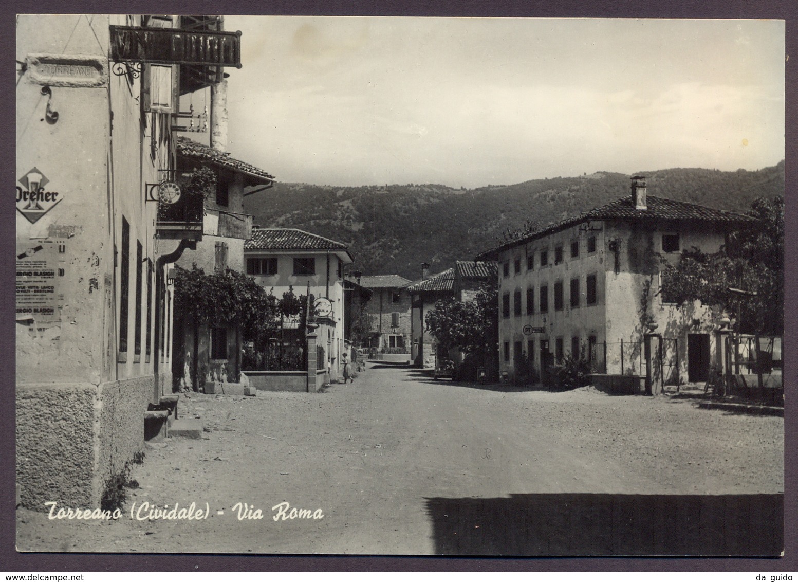 TORREANO (Cividale), Via Roma - Non Viaggiata - Notare Pubblicità Birra Dreher Al Lato Sinistro - Altri & Non Classificati