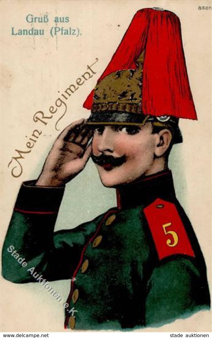 Regiment Landau (6740) Nr. 5    1916 I-II (fleckig) - Regimente