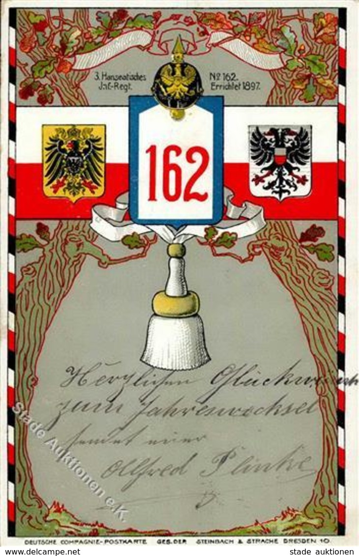 Regiment Lübeck (2400) Nr. 162 3. Hanseatisches Infanterie Regt. I-II - Regiments