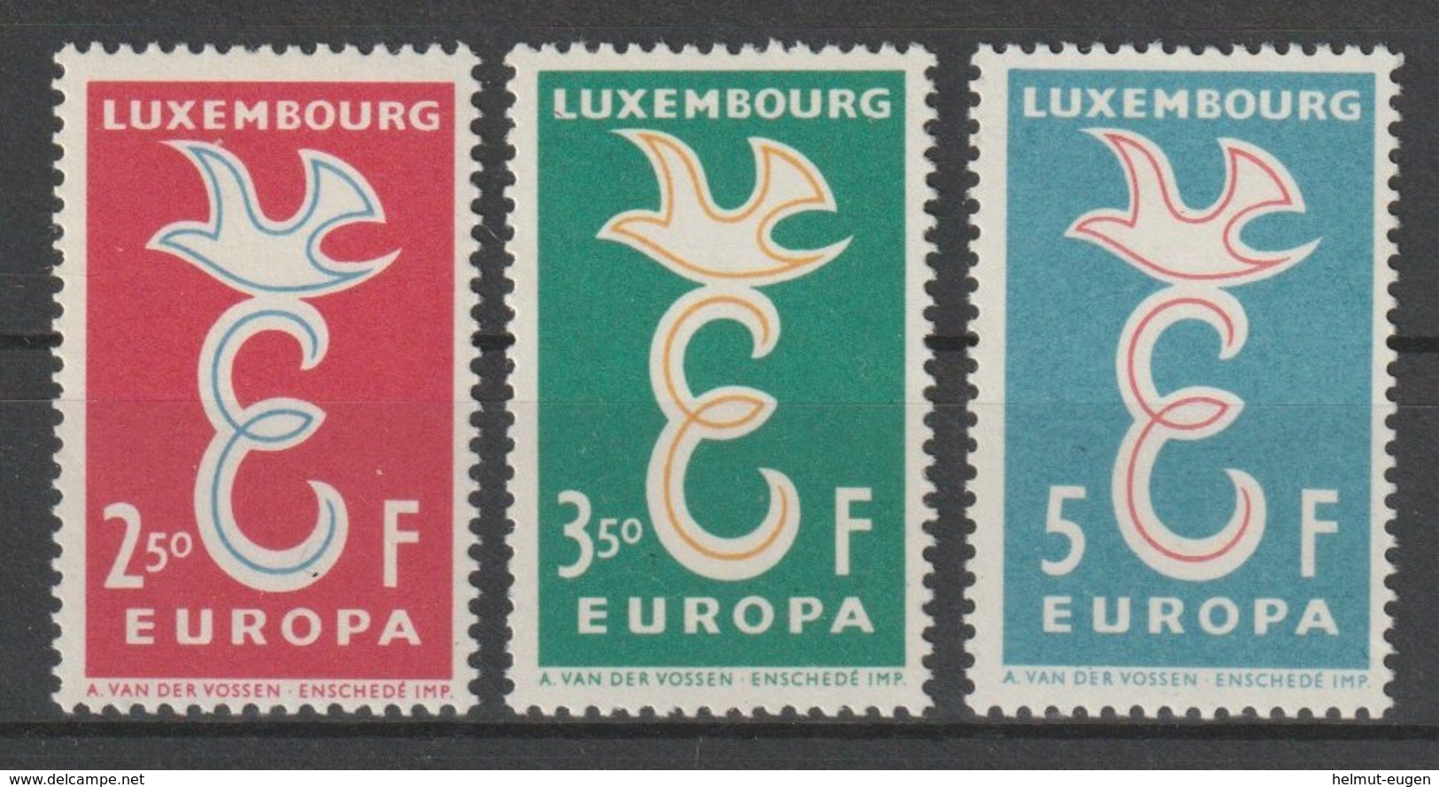 MiNr. 590 - 592  Luxemburg 1958, 13. Sept. Europa. - Ungebraucht