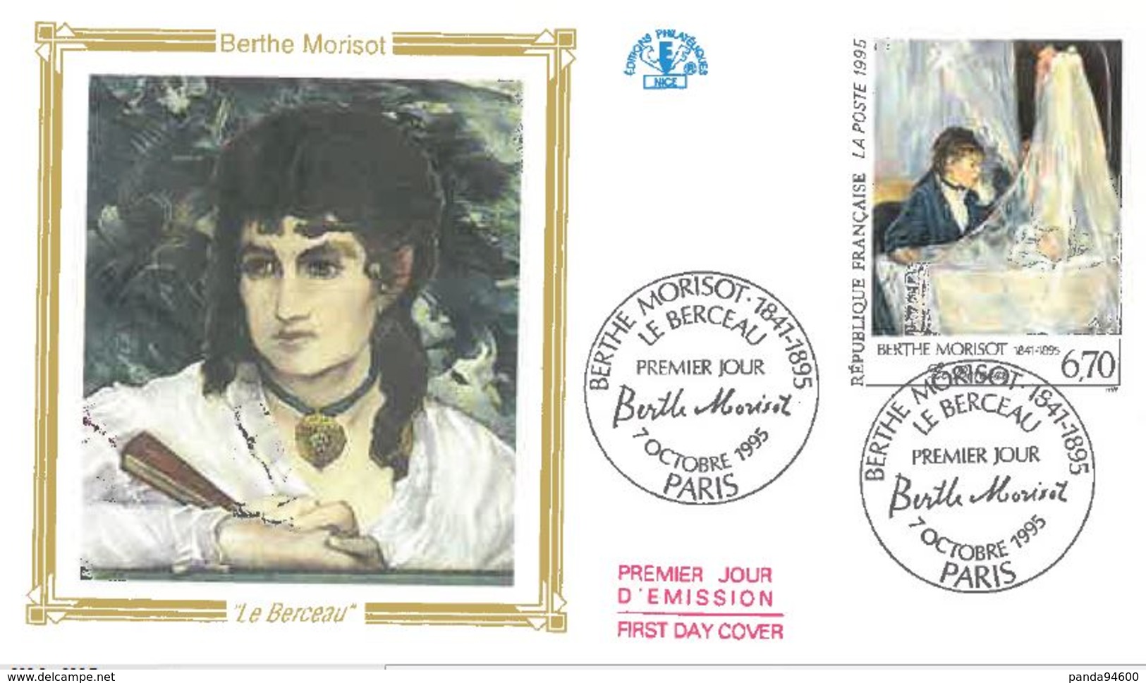 FDC Tableau Berthe Morisot Le Berceau (75 Paris 07/10/1995) - 1990-1999