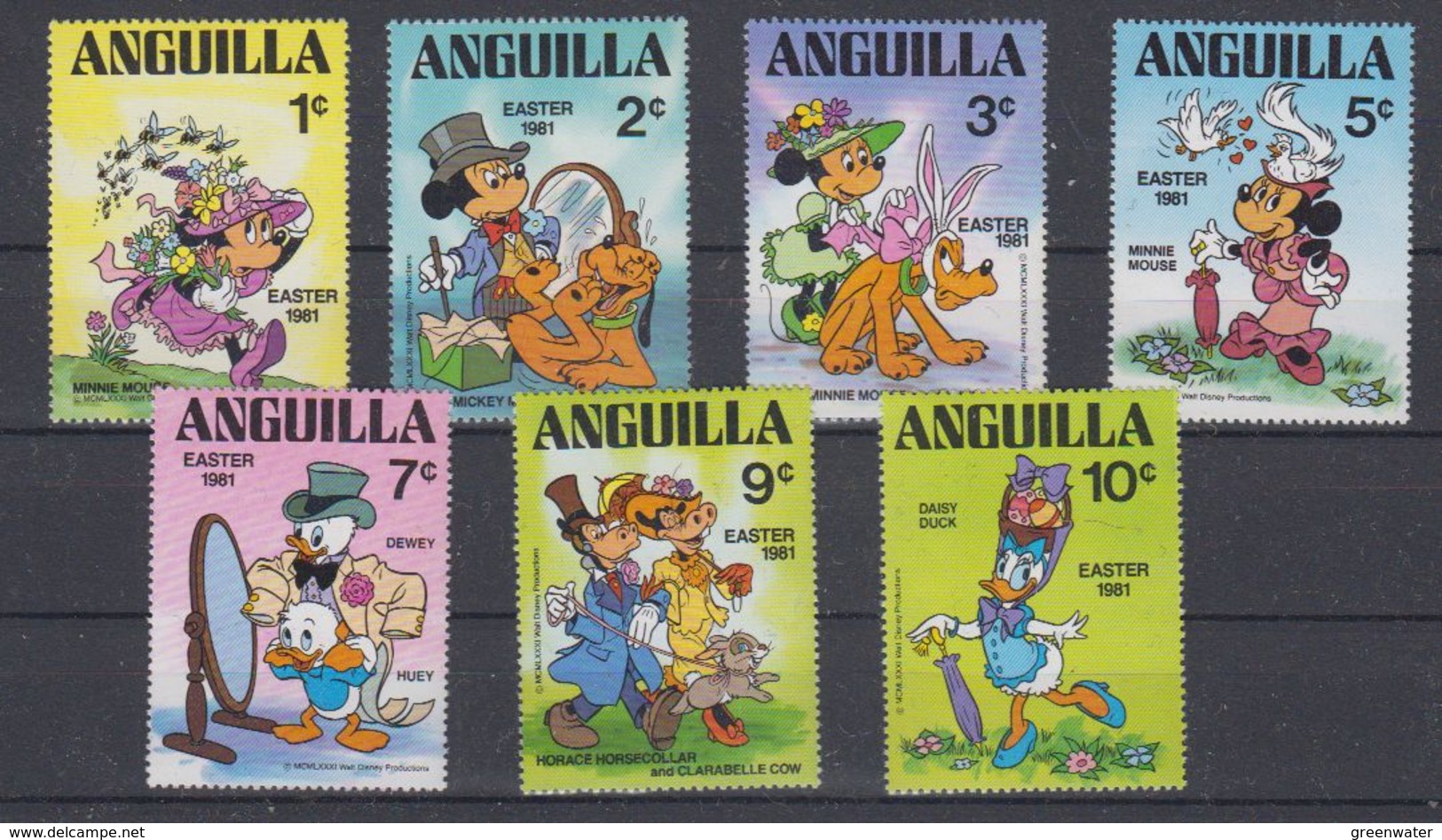 Anguilla 1981 Easter / Comics 7v  ** Mnh (41512) - Anguilla (1968-...)