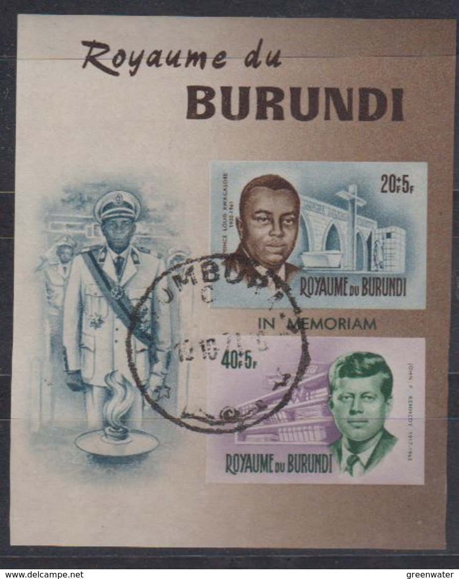 Burundi 1966 President John F. Kennedy M/s IMPERFORATED Used (41523) - Gebruikt