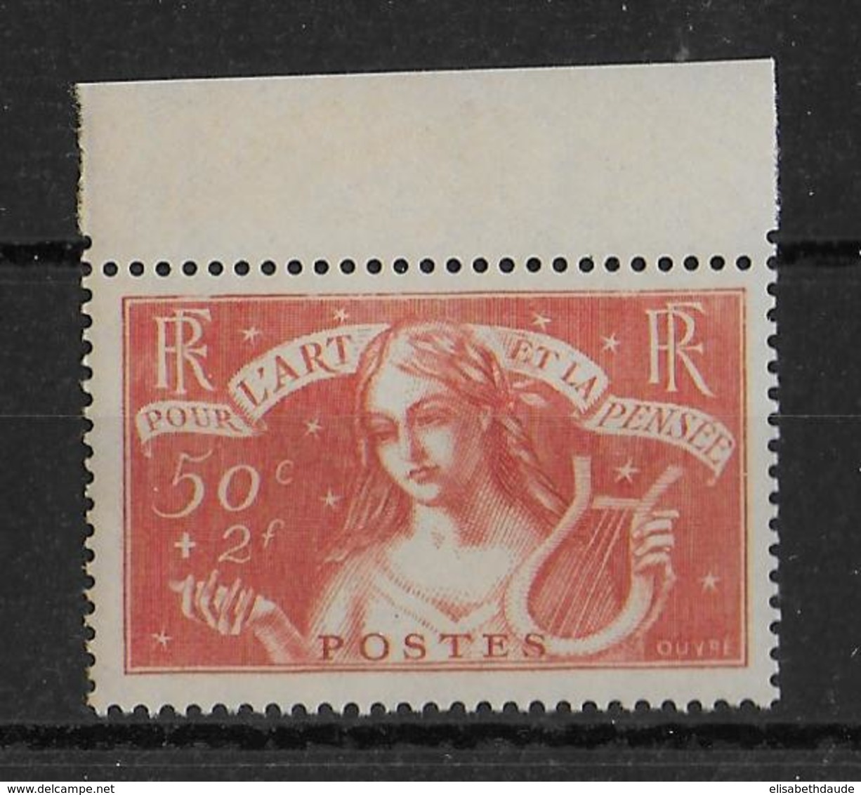 1935 - YVERT N° 308 ** MNH LUXE - COTE = 135 EUR. - CHOMEURS INTELLECTUELS - Nuevos