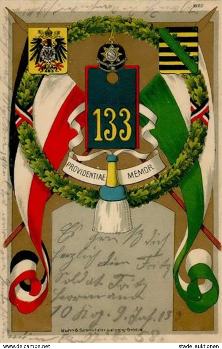 Regiment Zwickau (O9500) Nr. 133 9. Königl. Sächs. Inf. Regt. I-II (fleckig) - Regiments