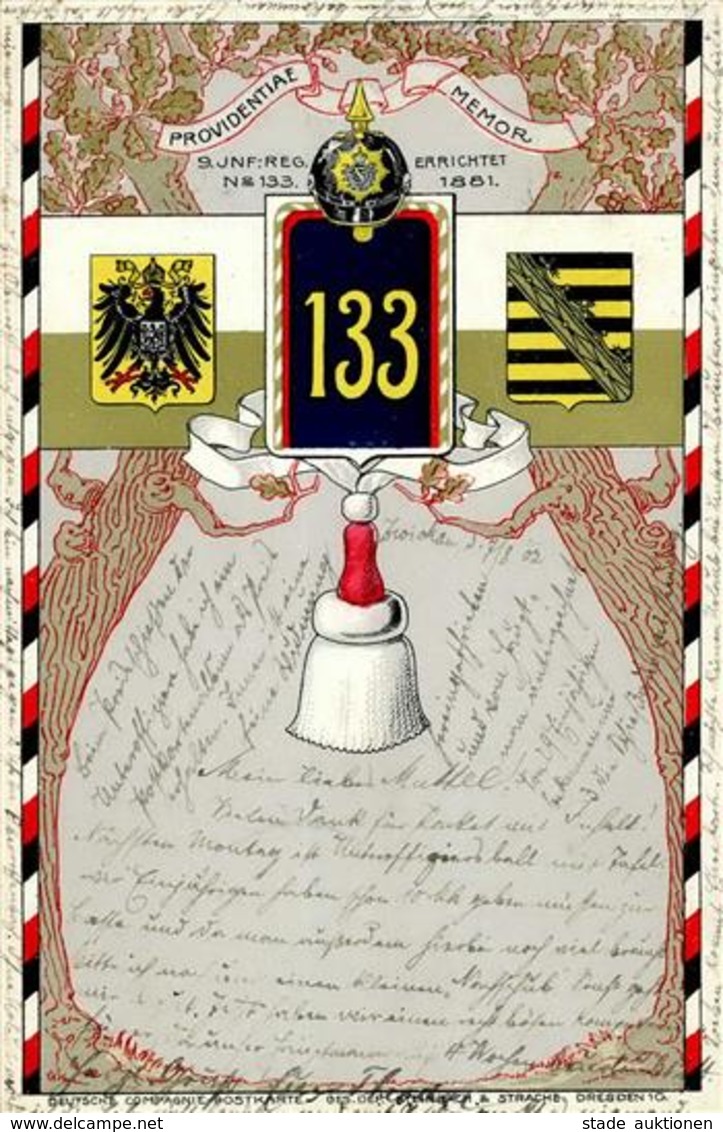 Regiment Zwickau (O9500) Nr. 133 9. Königl. Sächs. Inf. Regt. I-II (fleckig) - Regiments