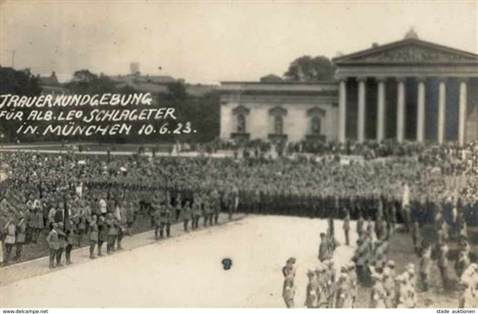 Weimarer Republik München (8000) Trauerkundgebung Alb. Leo Schlageter Foto AK I-II - Histoire