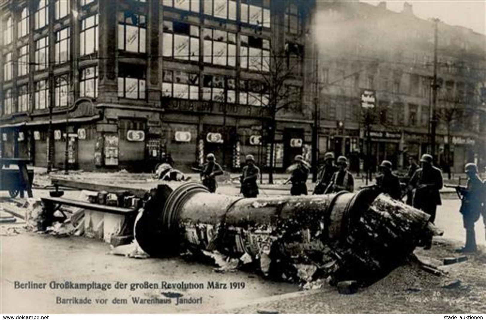 REVOLUTION BERLIN 1919 - Berliner Großkampftage Nr. 20 - Barrikade Vor Dem Warenhaus Jandof I - Krieg