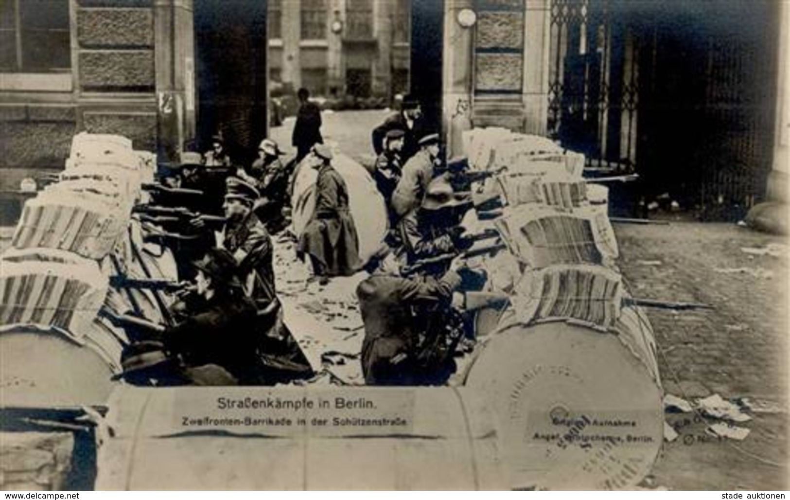 REVOLUTION BERLIN 1919 - STRASSENKÄMPFE In Berlin No. 17 - Zweifronten-Barrikade In Der Schützenstrasse I - Warships