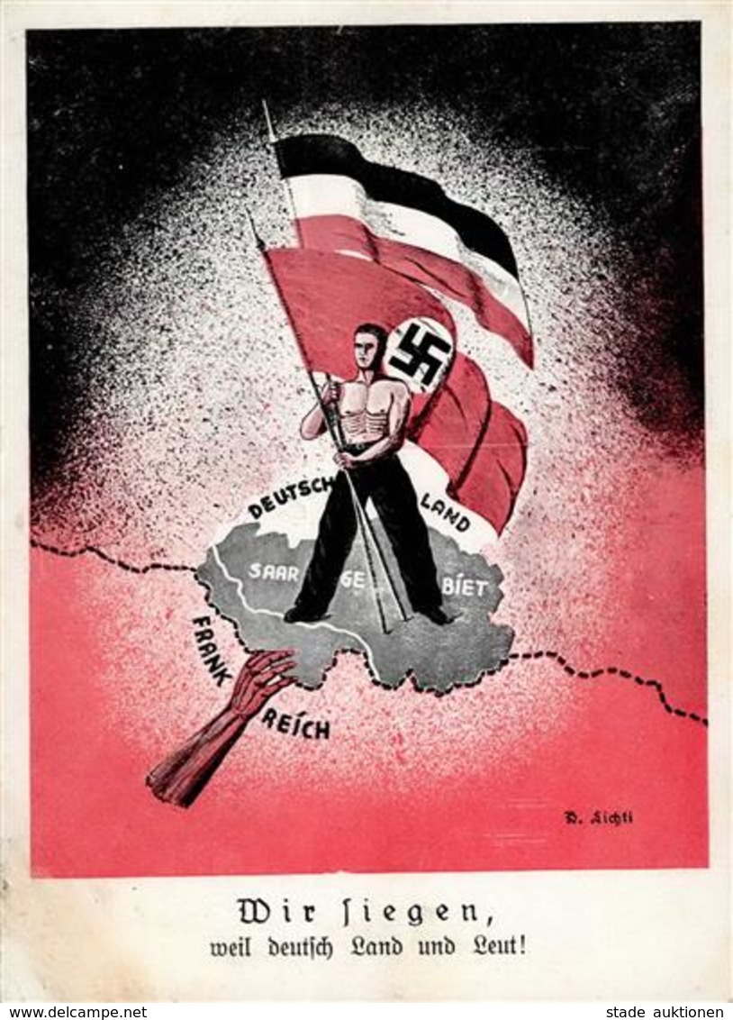 SAARBEFREIUNG 1935 WK II - WIR SIEGEN! Deutsch Die Saar -  Ecke Gestoßen II - Weltkrieg 1939-45