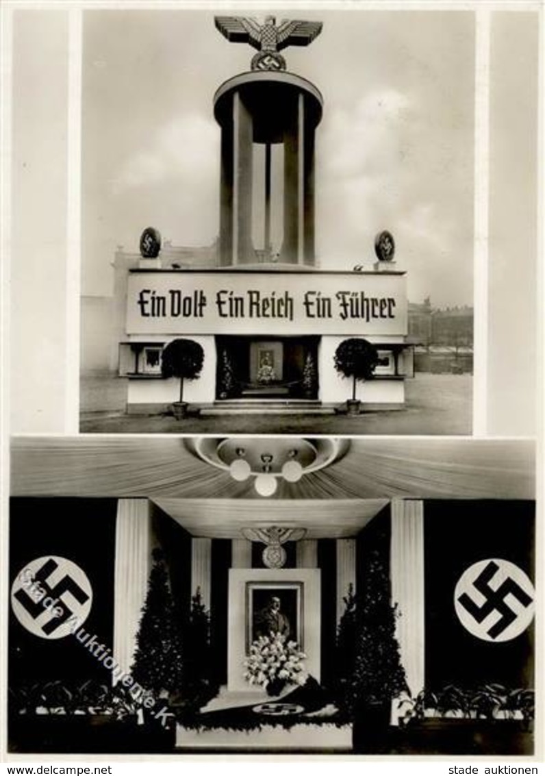 Propaganda WK II Ein Volk Ein Reich Ein Führer Ehrenpavillon Foto AK I-II - Weltkrieg 1939-45