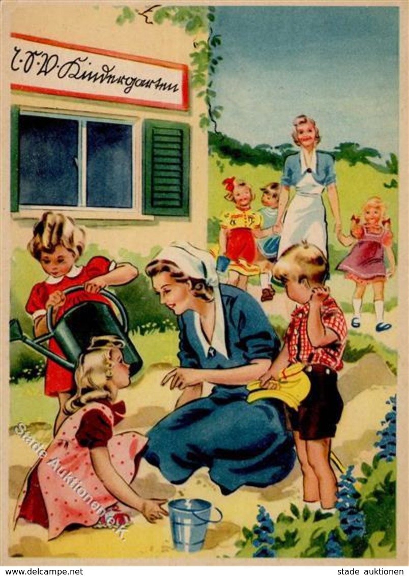 Propaganda WK II Frauen Schaffen Für Euch Die Kindergärtnerin Sign. Hahmeyer, Eva Künstlerkarte I- Femmes - Weltkrieg 1939-45