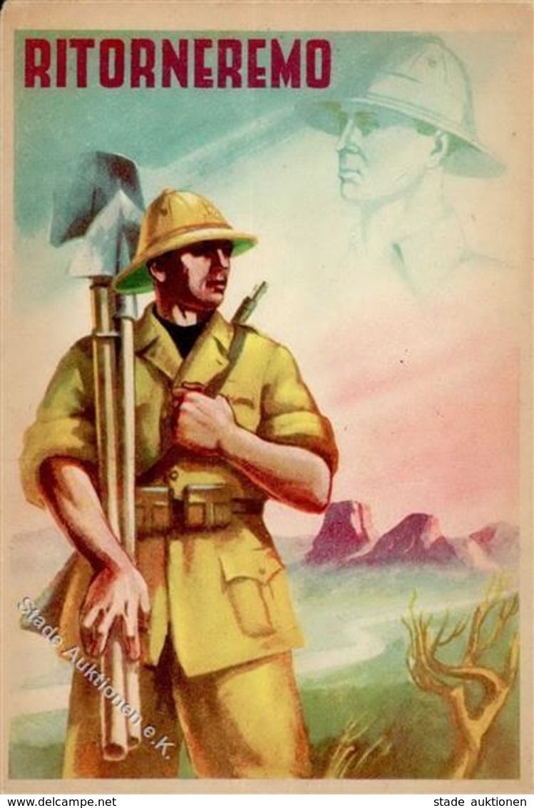 Propaganda WK II Italien  Künstlerkarte I-II - War 1939-45