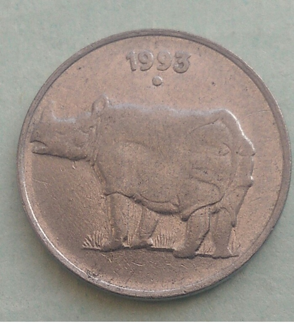 1993...Noida.. Mint....RHINO...25  Paise...Inde India Circulated Coin - India