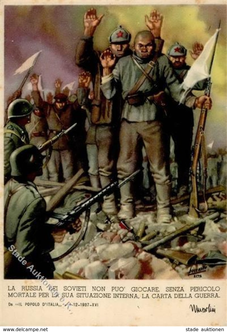 Propaganda WK II Italien  Künstlerkarte I-II - War 1939-45