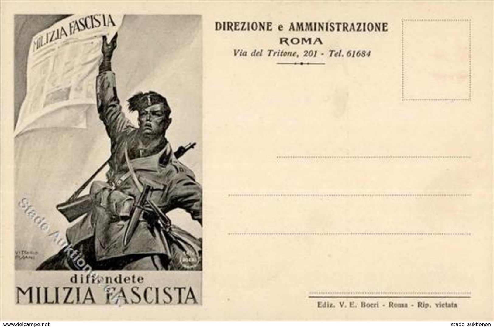 Propaganda WK II Italien Künstlerkarte I-II - War 1939-45