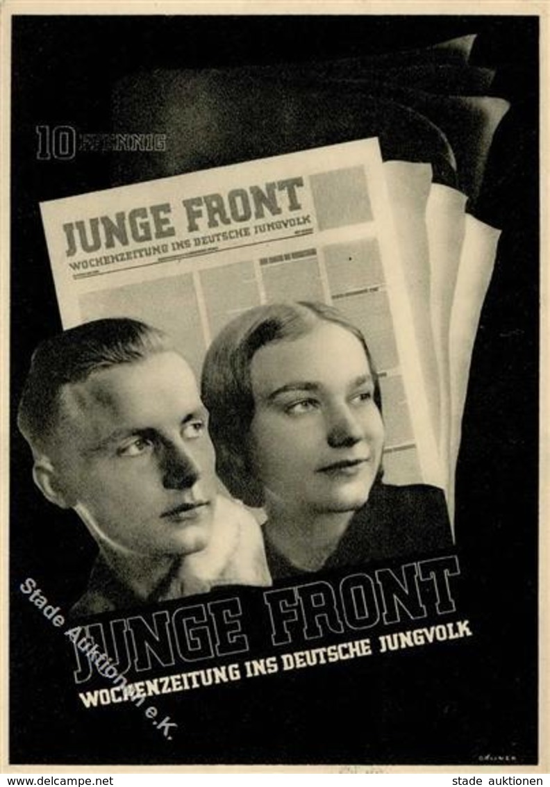 Propaganda WK II Junge Front Wochenzeitung Werbe AK I-II - War 1939-45