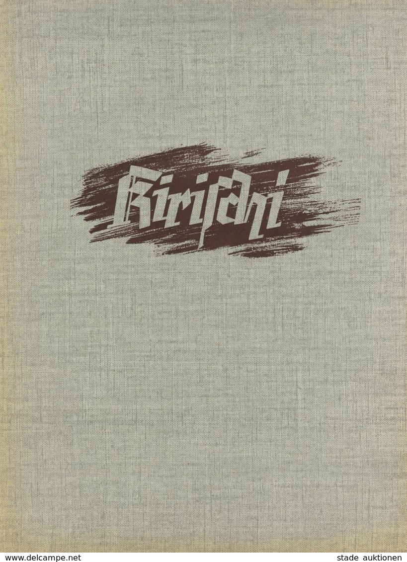 Propaganda WK II Kirischi Ein Brückenkopf Am Wolchow Mappe Mit 3 Kunstblättern Ca. 28 X 38 Cm Gewidmet Vom Divisionskomm - Guerre 1939-45