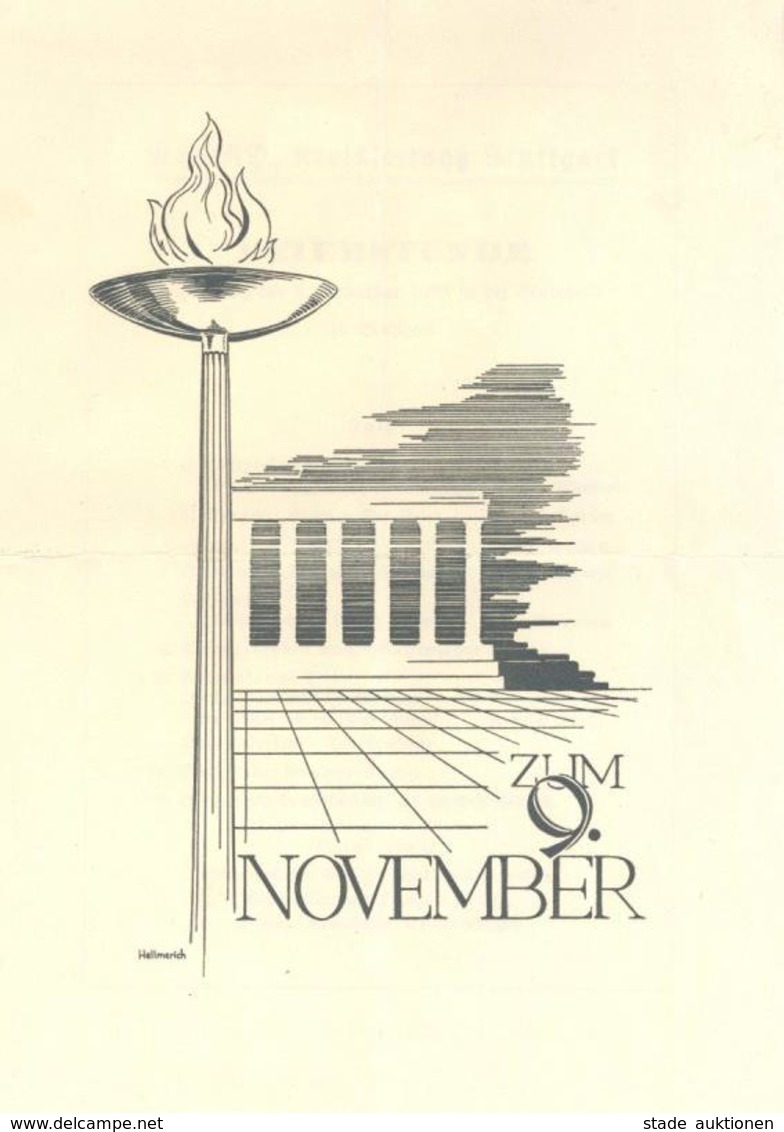Propaganda WK II Programm NSDAP Gedenkfeier Zum 9. November 1938 II (Falz) - War 1939-45