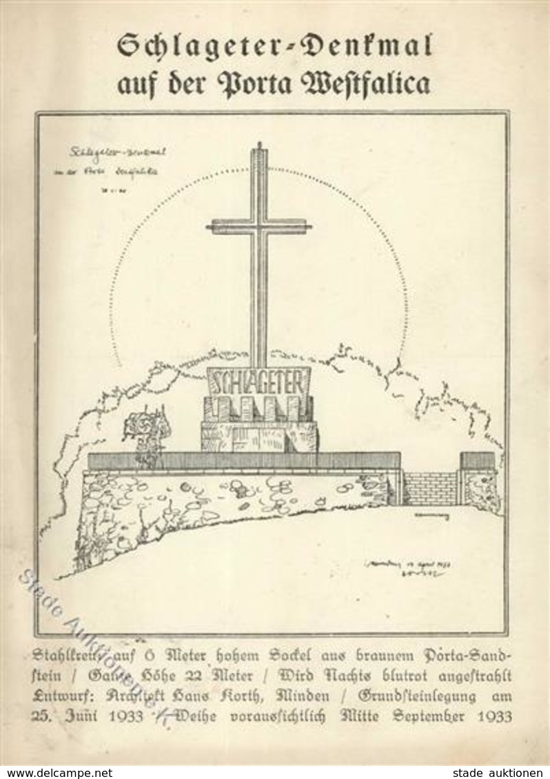 Propaganda WK II Schlageter Denkmal Porta Westfalica  I-II - Guerre 1939-45