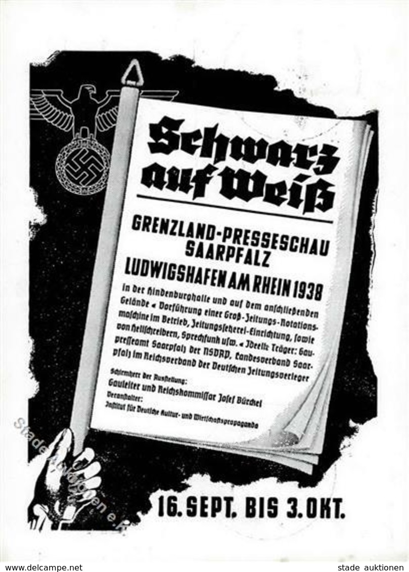 Propaganda WK II Schwarz Auf Weiß Grenzland Presseschau Saarpfalz I-II - Weltkrieg 1939-45