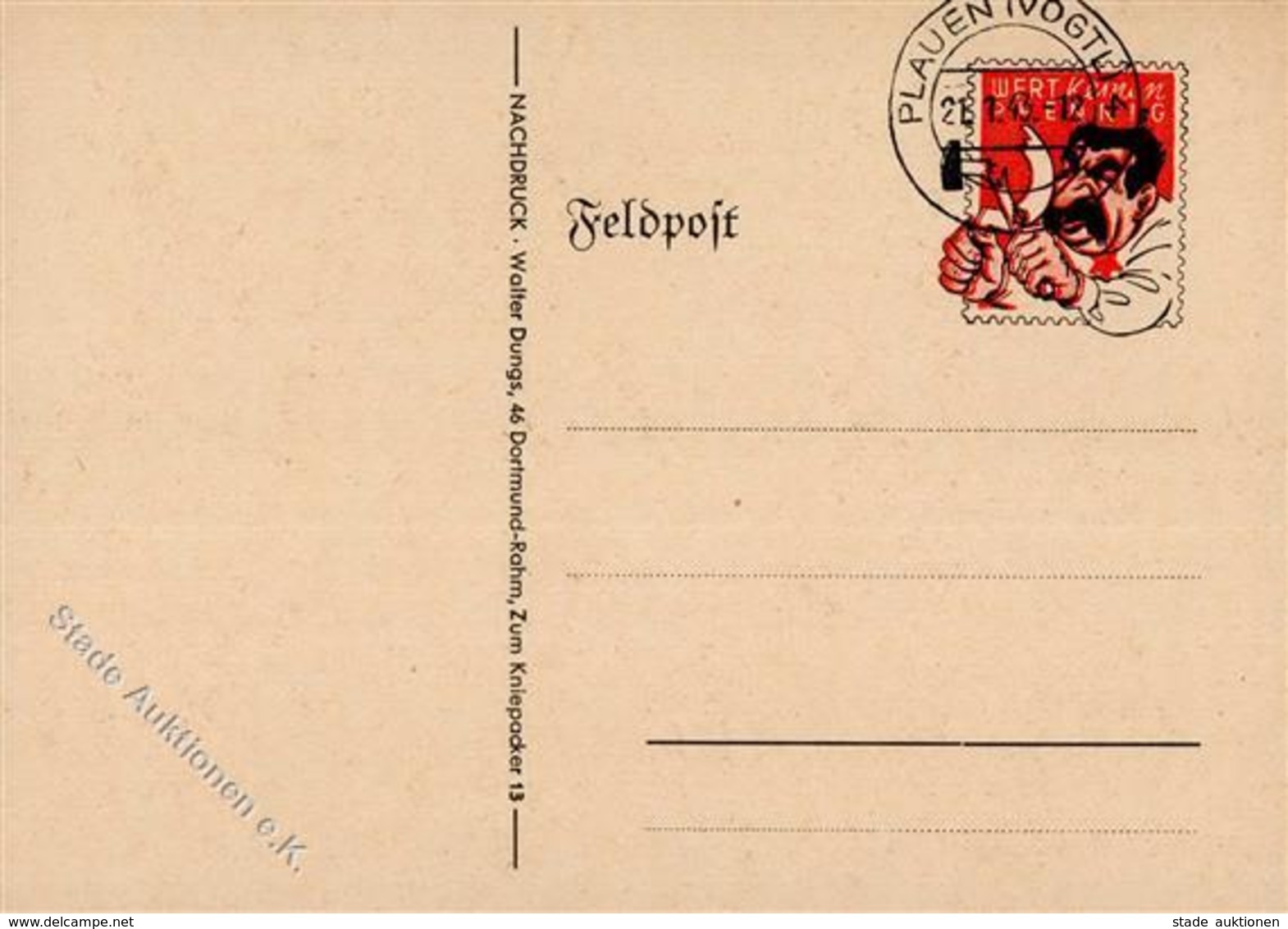 Propaganda WK II Stalin Nicht Einen Pfennig Wert I-II - Weltkrieg 1939-45