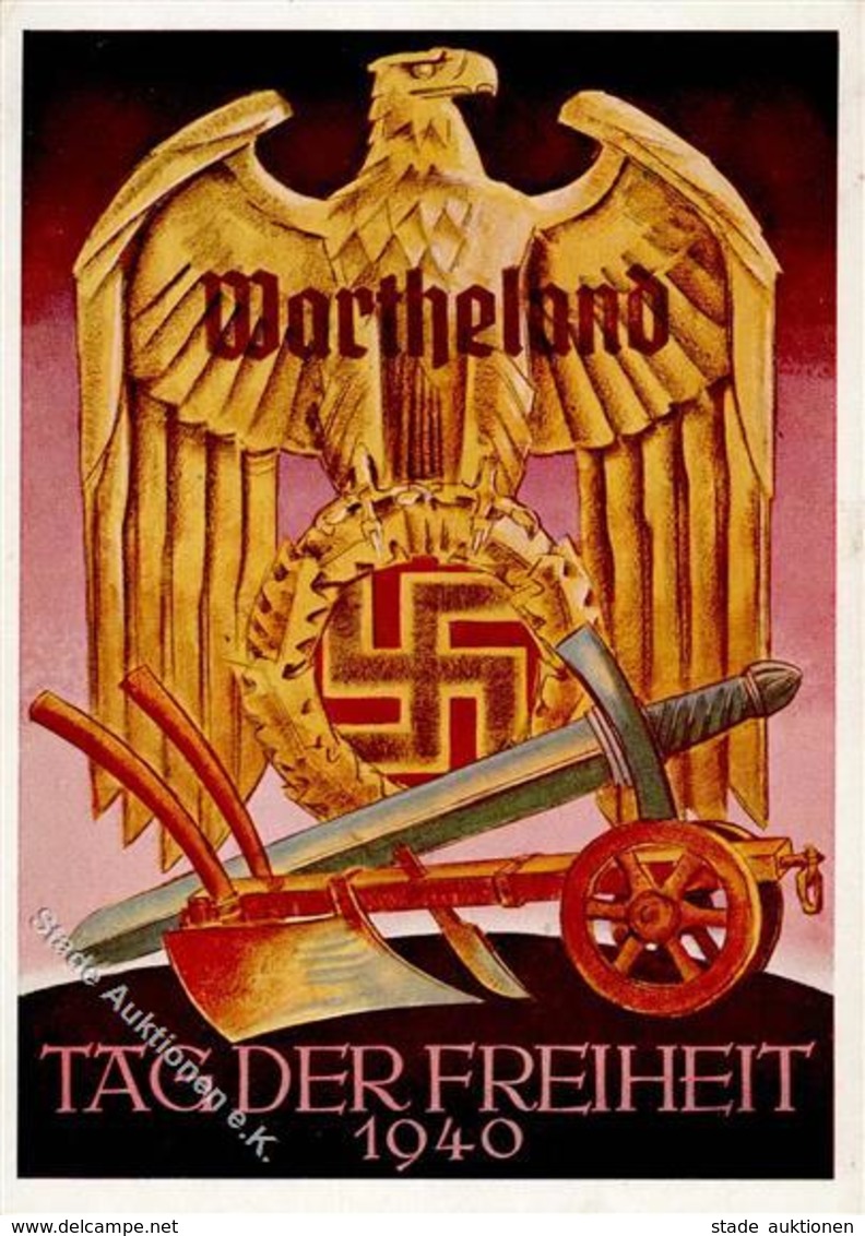 Propaganda WK II Warthelan Tag Der Freiheit  Künstlerkarte I- - Guerre 1939-45