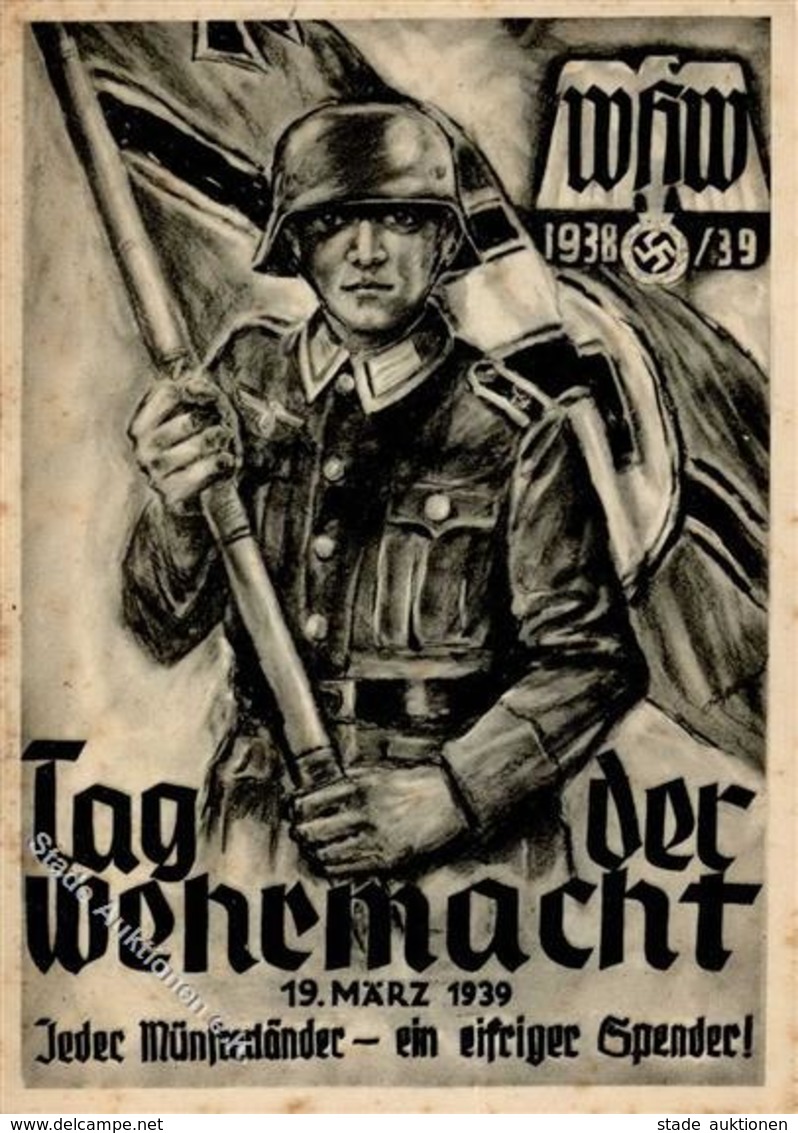 Propaganda WK II WHW 1938/39 Tag Der Wehrmacht II (fleckig, Stauchung) - Weltkrieg 1939-45