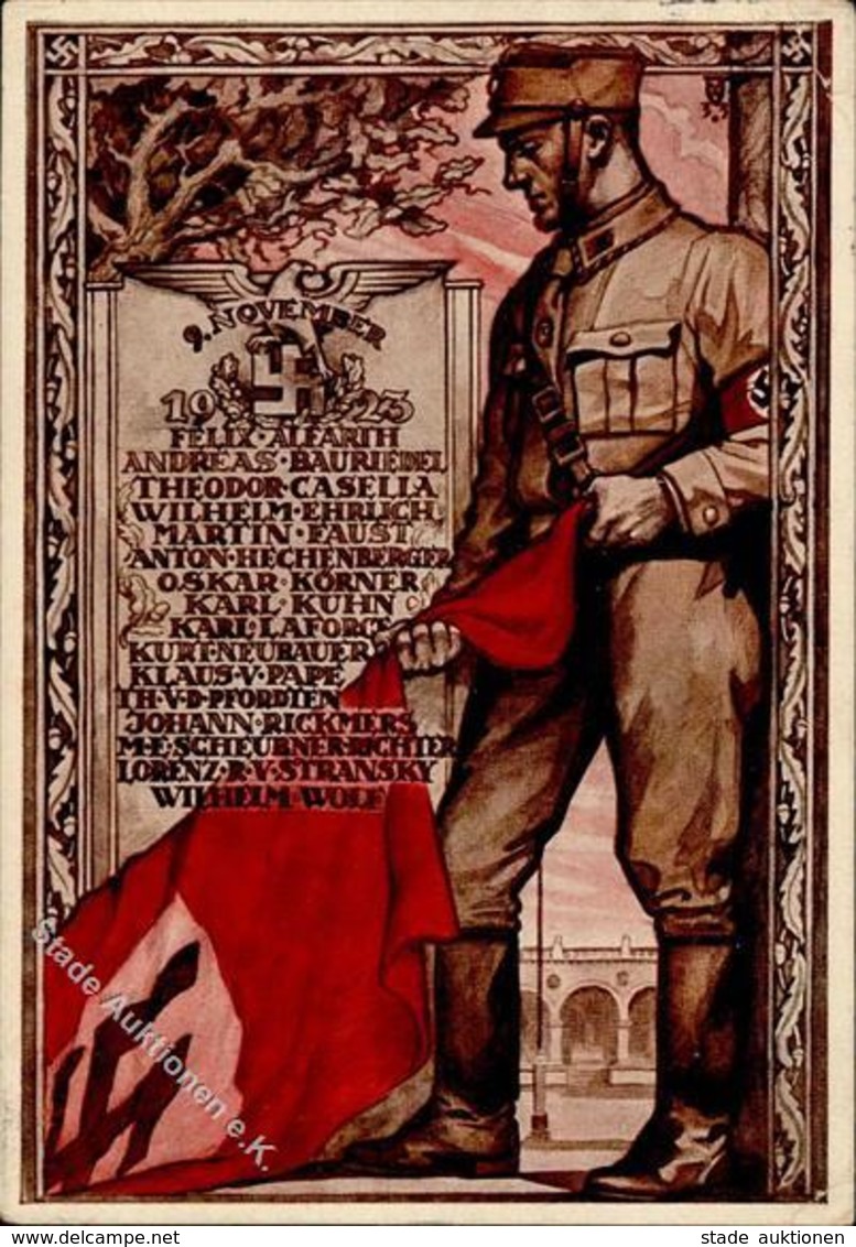 Propaganda WK II Zum Gedenken Des 9. Novembers 1923 Künstlerkarte I-II - Guerre 1939-45