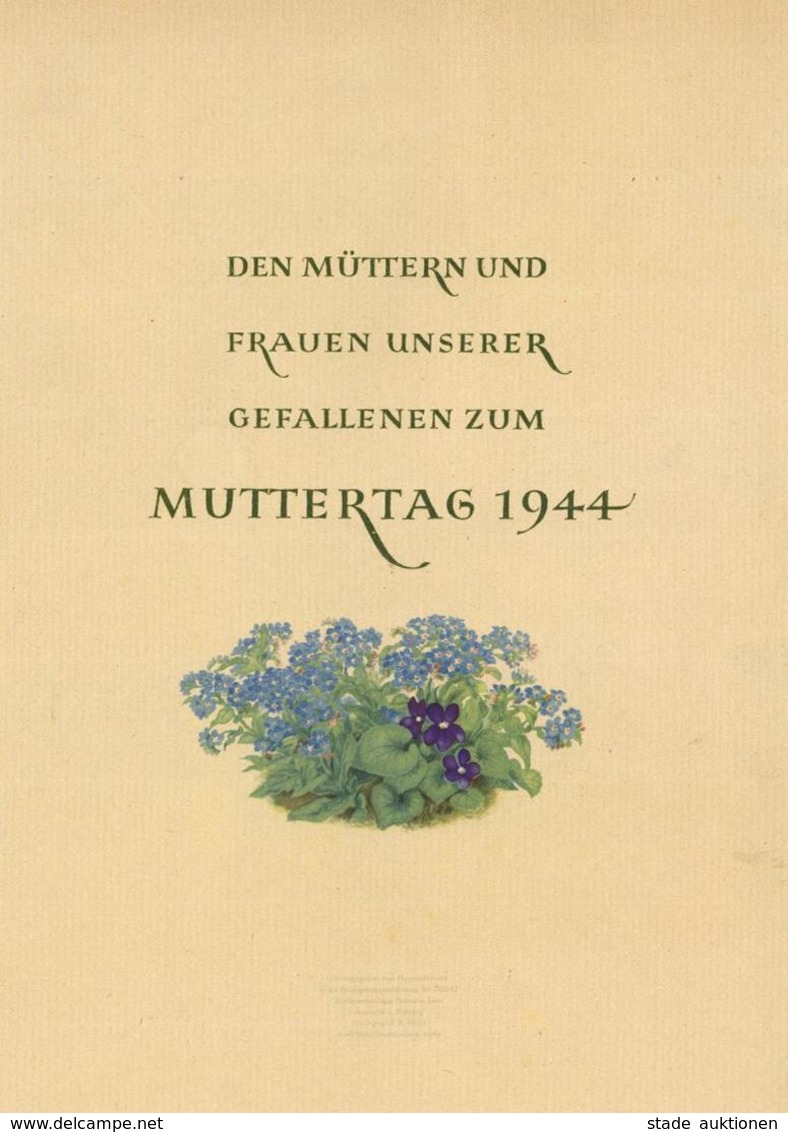 Propaganda WK II Zum Muttertag 3-fach Faltblatt Ca. 20 X 28,5 Cm Hrsg. Hauptkulturamt Der NSDAP Mit Aquarellen Von E. Ba - War 1939-45