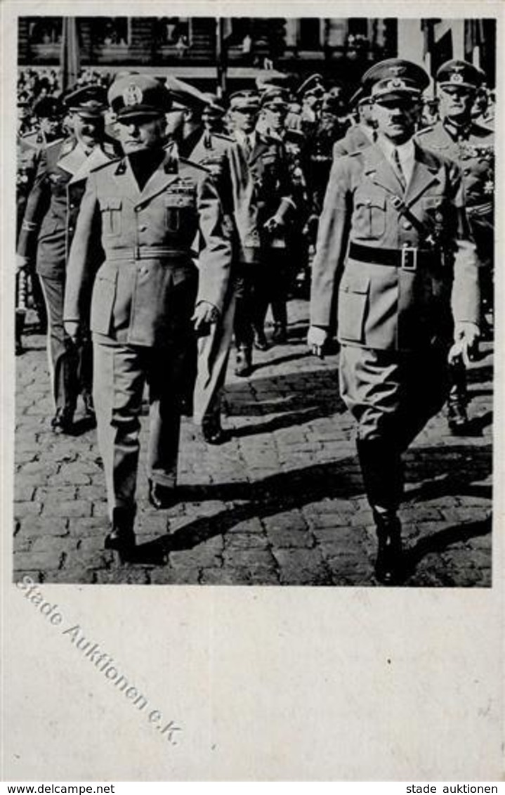 Mussolini WK II Hitler Foto AK I-II - War 1939-45