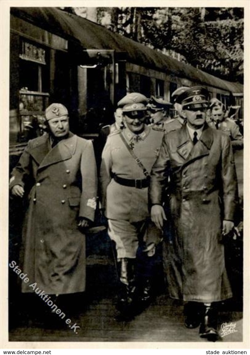 Mussolini WK II Hitler Göring Foto AK I-II - War 1939-45